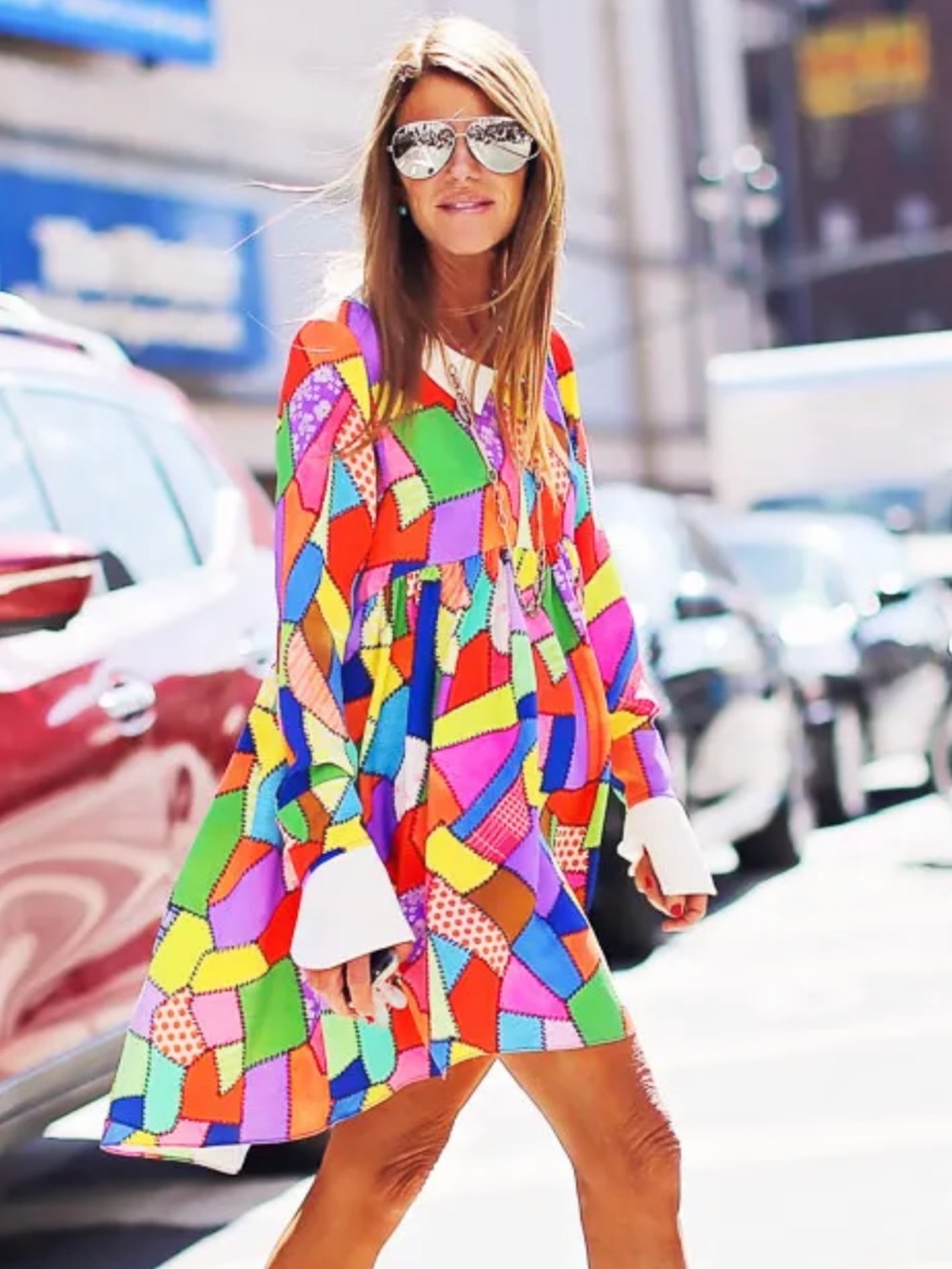 Jeremy Scott Silk Patchwork Print Mini Dress Size S Worn Once Celebrity Style